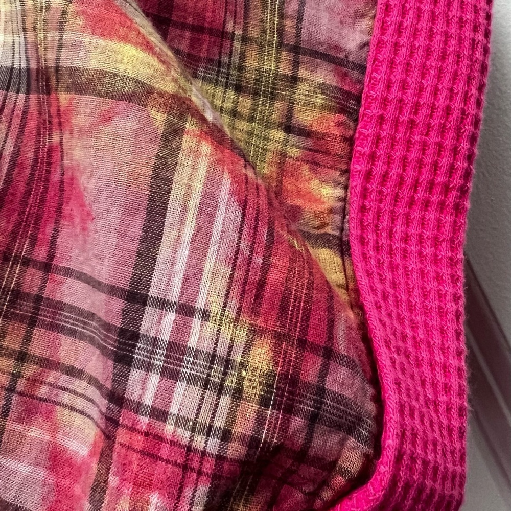 Nwot White Birch Patchwork Button Down Top, Pink,… - image 4